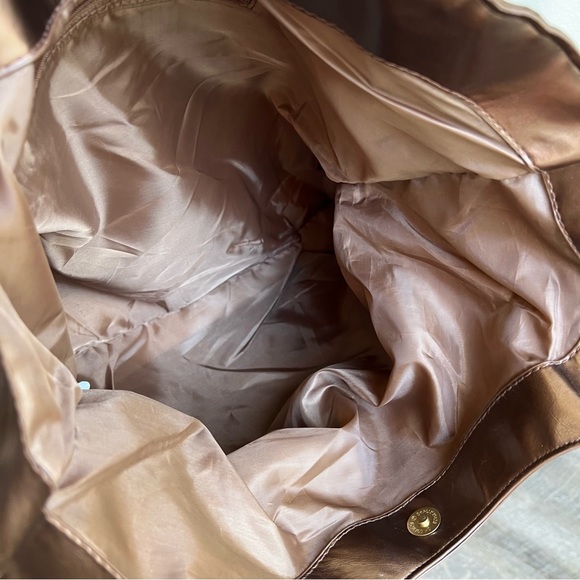 ꧁ VTG Bronze/Metallic Brown Ed Hardy by Christian Audigier Nylon Tote Bag ꧂ - Picture 4 of 4